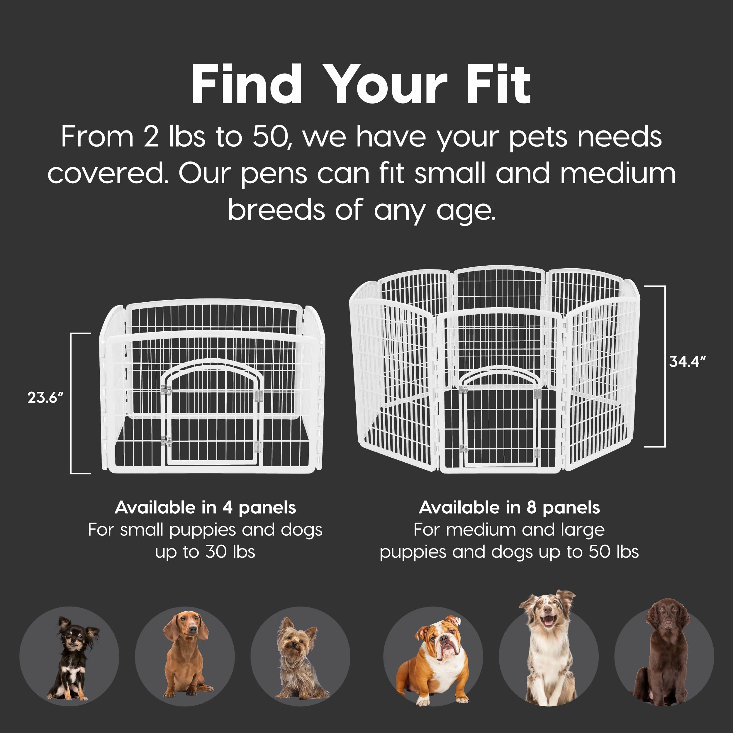 IRIS USA dog playpen modular design supports expansion with extra panels