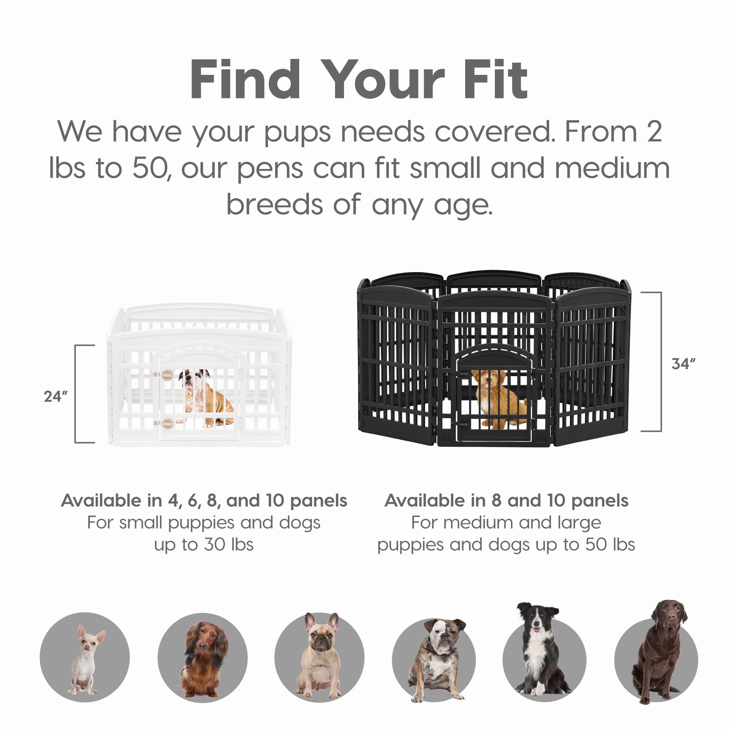 IRIS USA dog playpen non-skid feet protect floors and keep the pen steady.