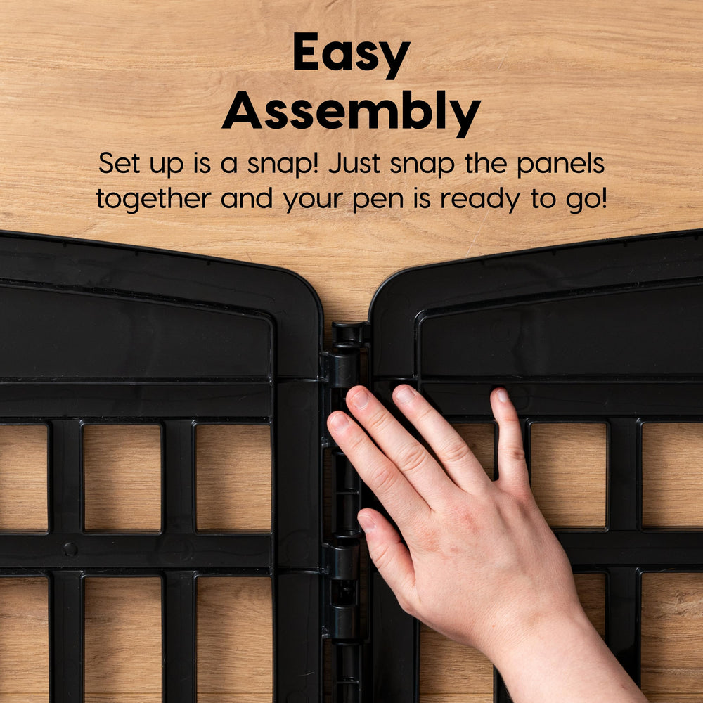 IRIS USA dog playpen portable foldable ideal for travel and storage.