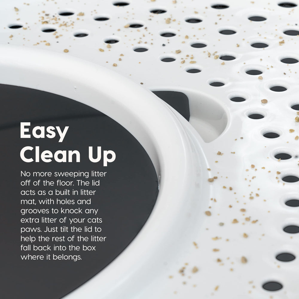 IRIS USA dog-proof design helps deter dogs from accessing the litter box.