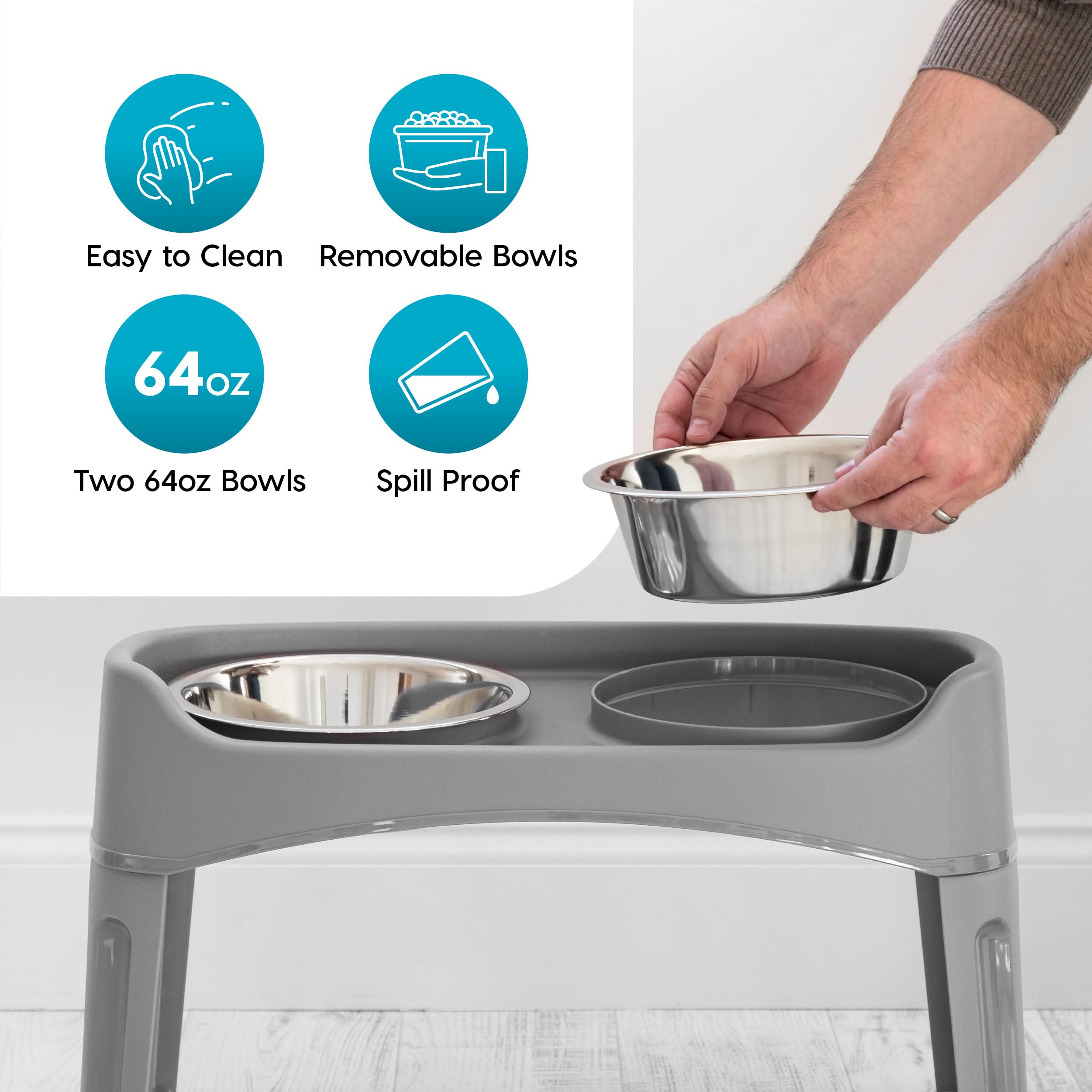 IRIS USA raised outer rim contains spills during meals