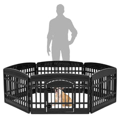 IRIS USA playpen with non-slip feet protects floors while keeping pets secure.