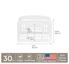 IRIS USA heavy-duty plastic panels resist chew and wear