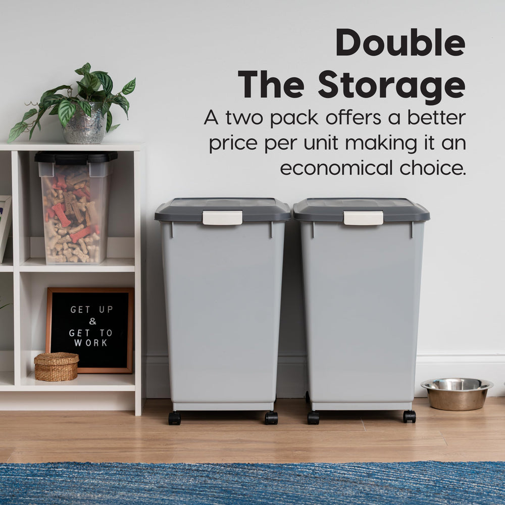 IRIS USA large-capacity storage bin ideal for dry kibble and repeated use.