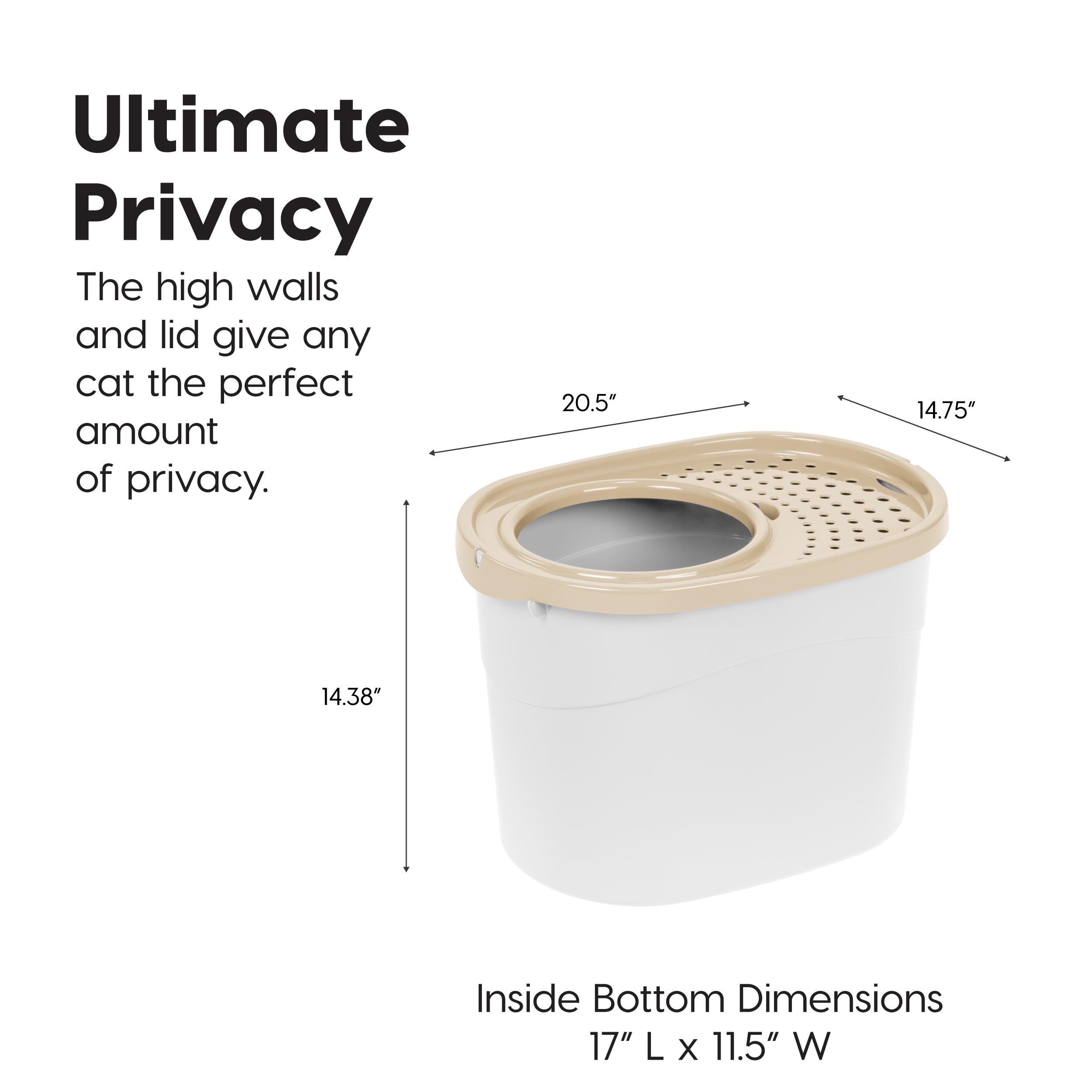 IRIS USA lid holes help keep paws clean after use.