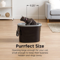 IRIS USA lid holes trap litter from paws to minimize spills.