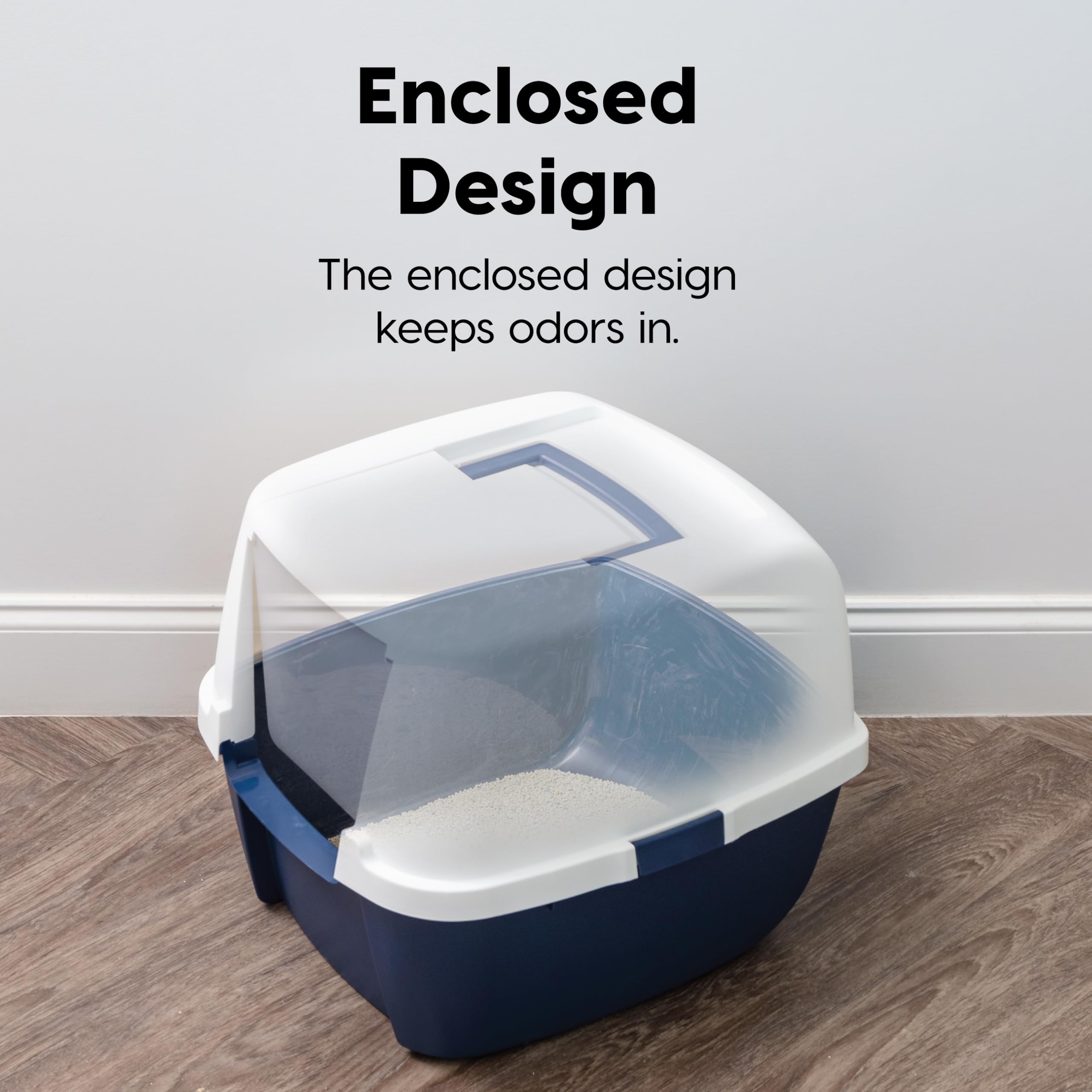 IRIS USA portable litter box with handle and buckles for transport