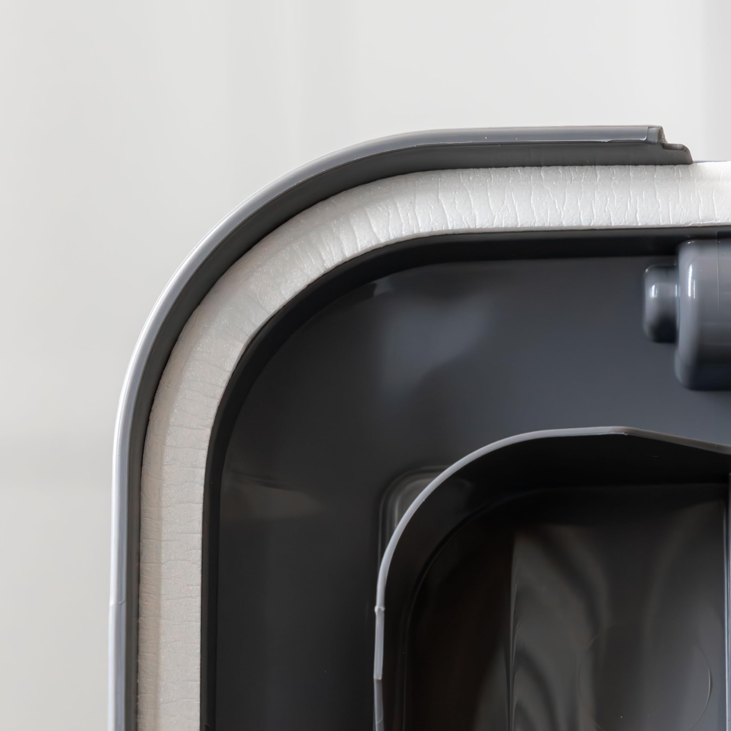 IRIS USA portable pet food storage bin designed for easy transport to feeding area.