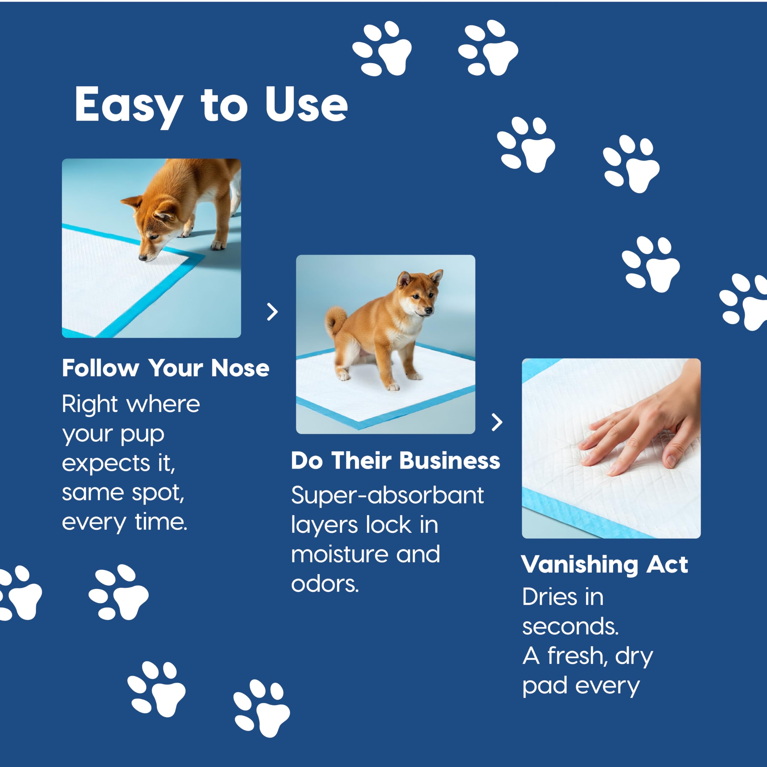 IRIS USA puppy pads 100-count for multi-dog households and travel
