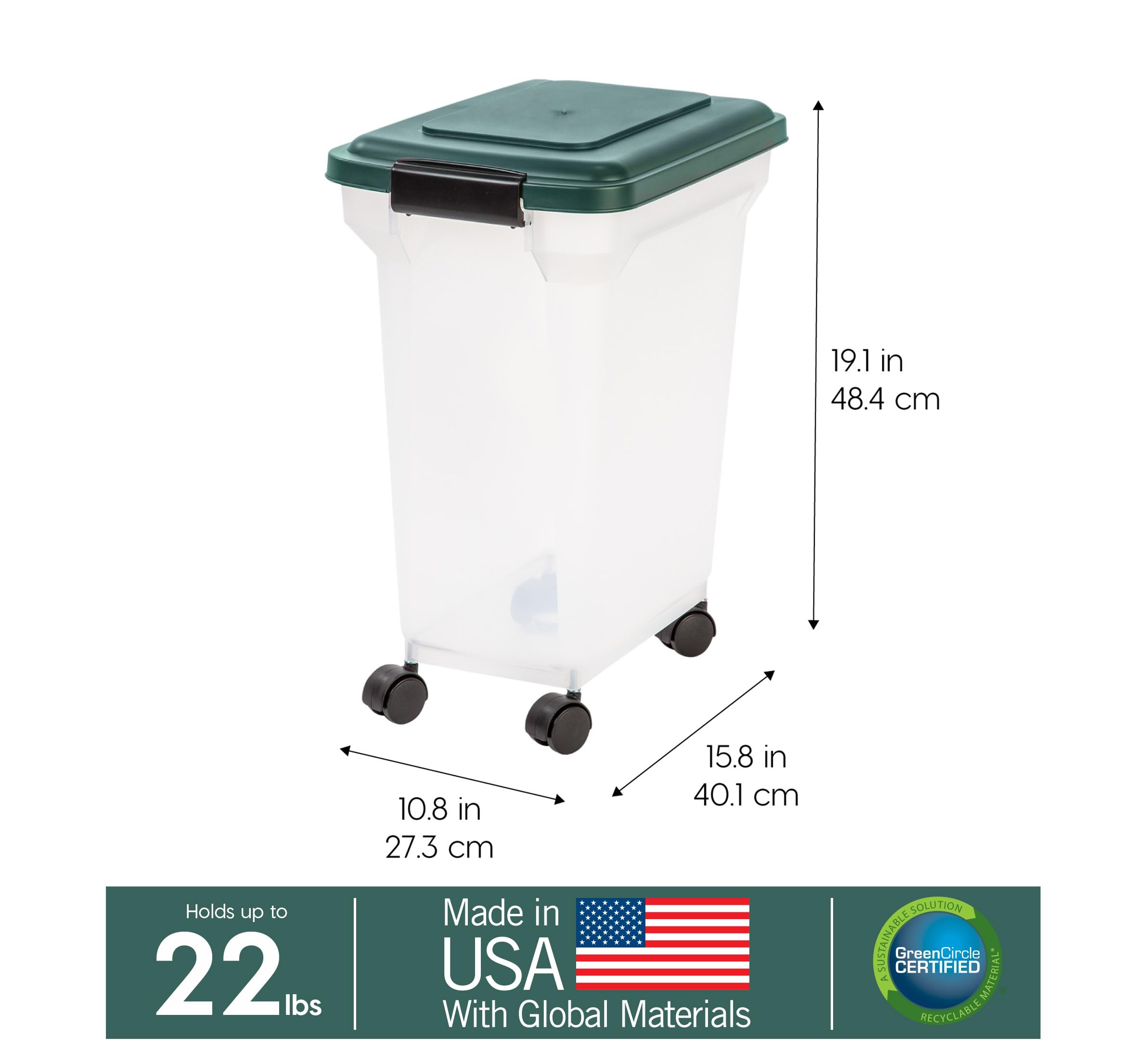 IRIS Remington container showing wide top access for easy scooping