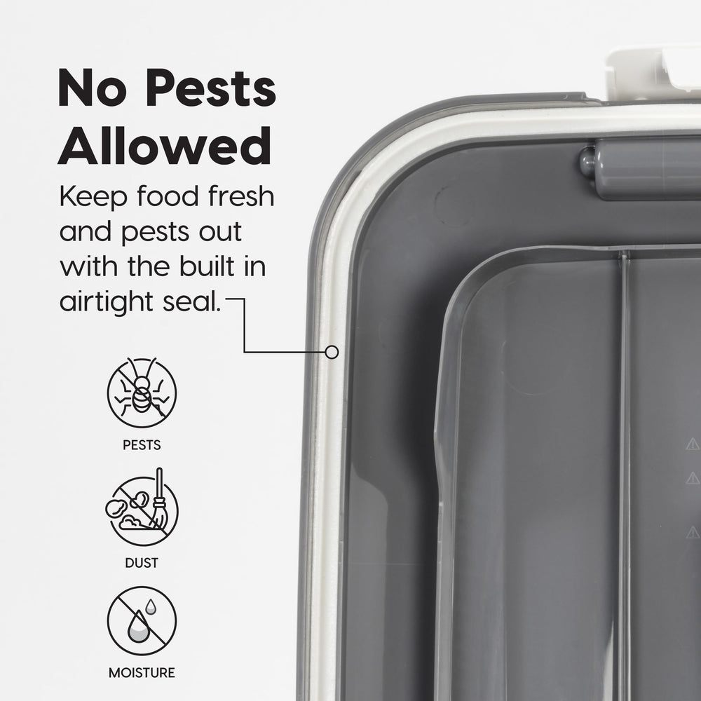 Secure snap-lock latches seal in freshness.