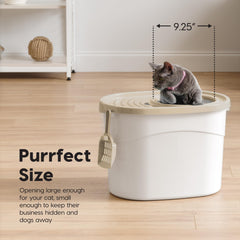 IRIS USA top-entry box lid holes act as built-in litter mat.