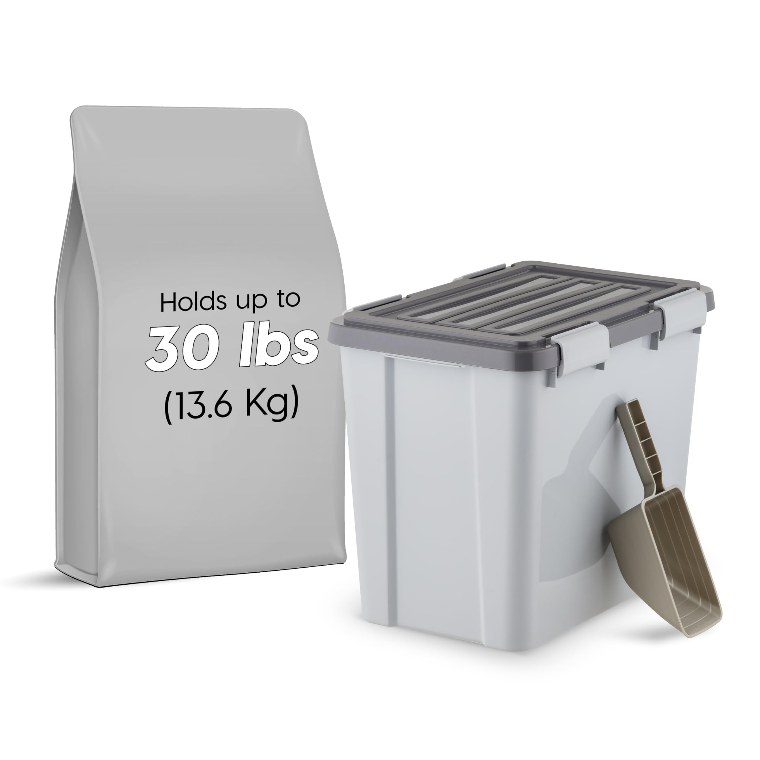 IRIS USA WeatherPro gasket seal shown on lid preserves dry kibble