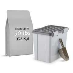 IRIS USA WeatherPro gasket seal shown on lid preserves dry kibble