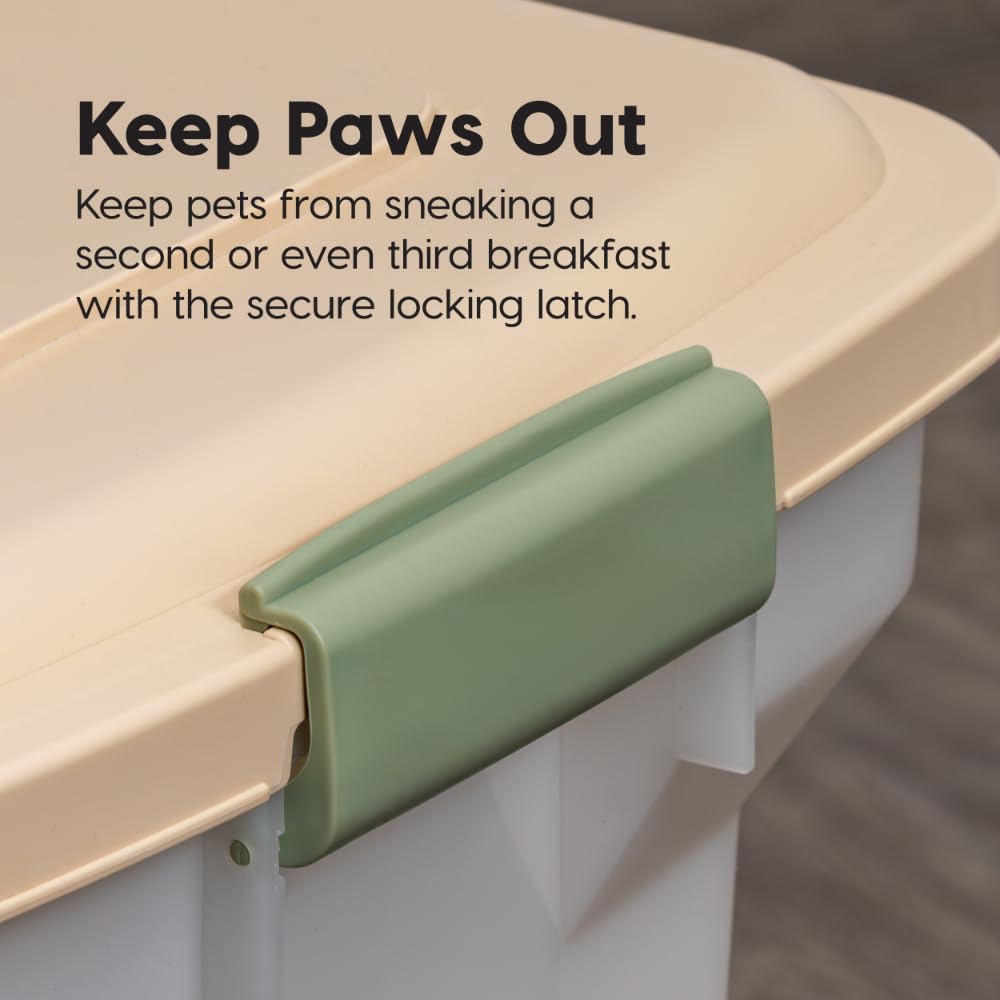 IRIS USA WeatherPro multi-use storage for pellets, seeds, or grains.