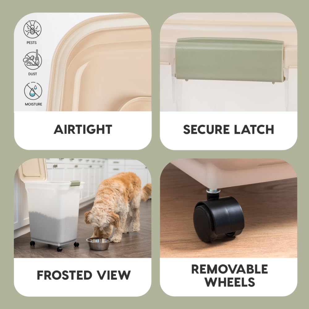 IRIS USA WeatherPro removable wheels enable easy movement when full.