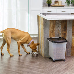 IRIS USA WeatherPro top opening enables easy scooping and refilling.