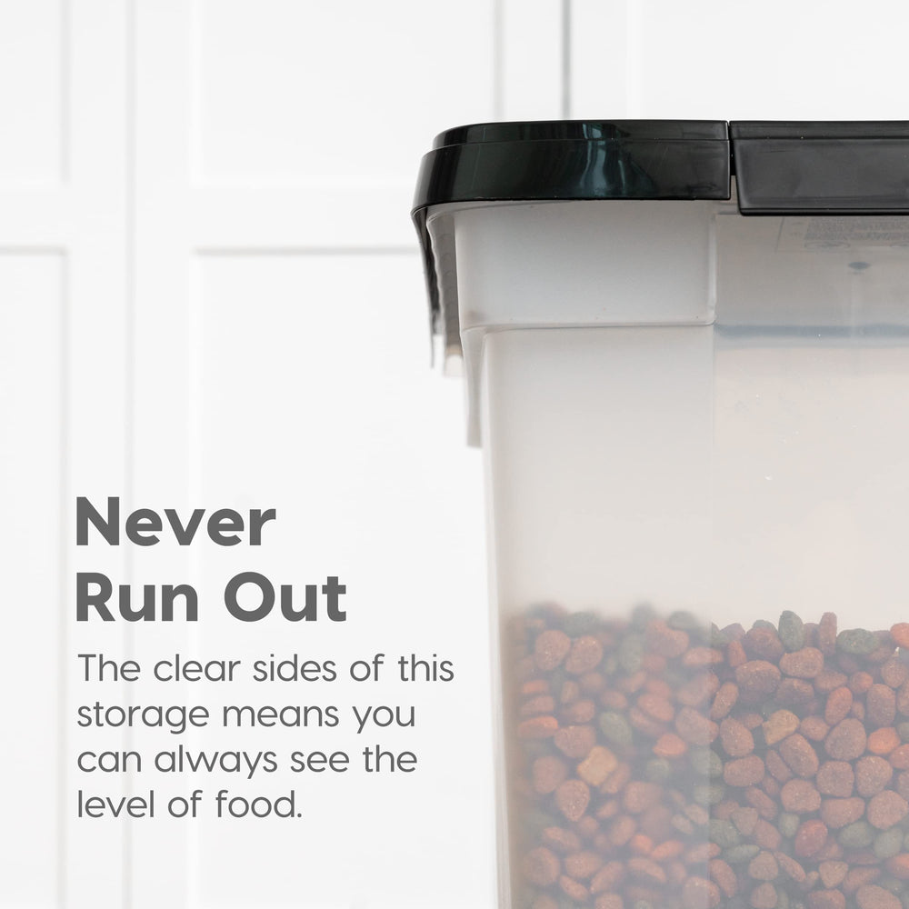 IRIS USA WeatherPro wheels enable easy mobility around the feeding area.