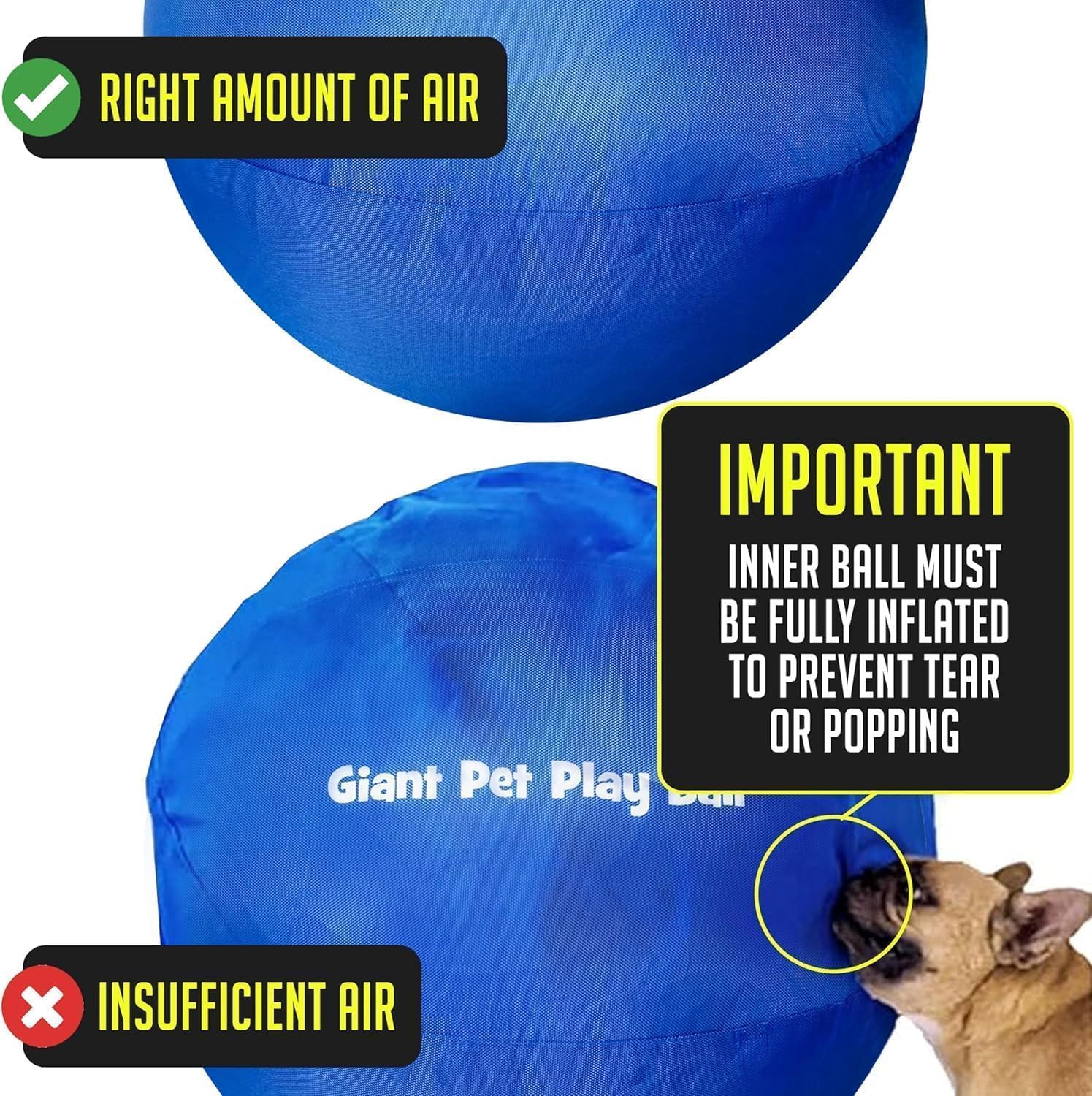 Iron Paws Giant Pet Play Ball with inflation pump included for easy setup