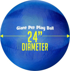 Iron Paws Giant Pet Play Ball inner PVC close-up highlighting durability