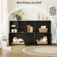 IRONCK multifunction cat house and storage furniture in a living room setting