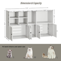 IRONCK cat litter box enclosure with arched center door for easy access and privacy