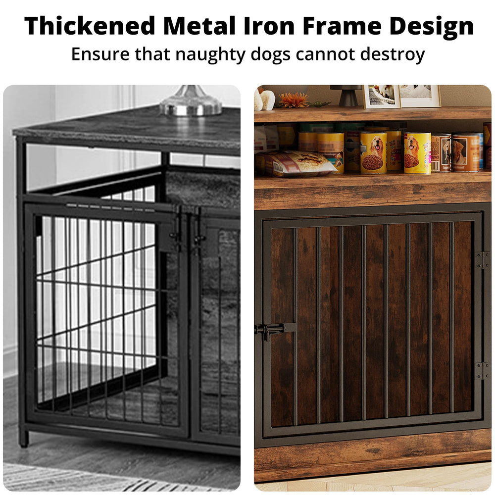 IRONCK corner dog crate locking door enhances security during use.