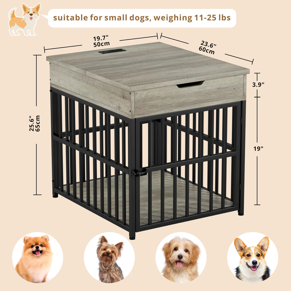 IRONCK dog crate flip-top drawer keeps toys organized and within reach
