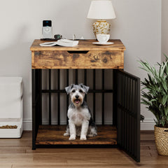 IRONCK dog crate furniture wooden showcases a spacious, comfortable area for small dogs.