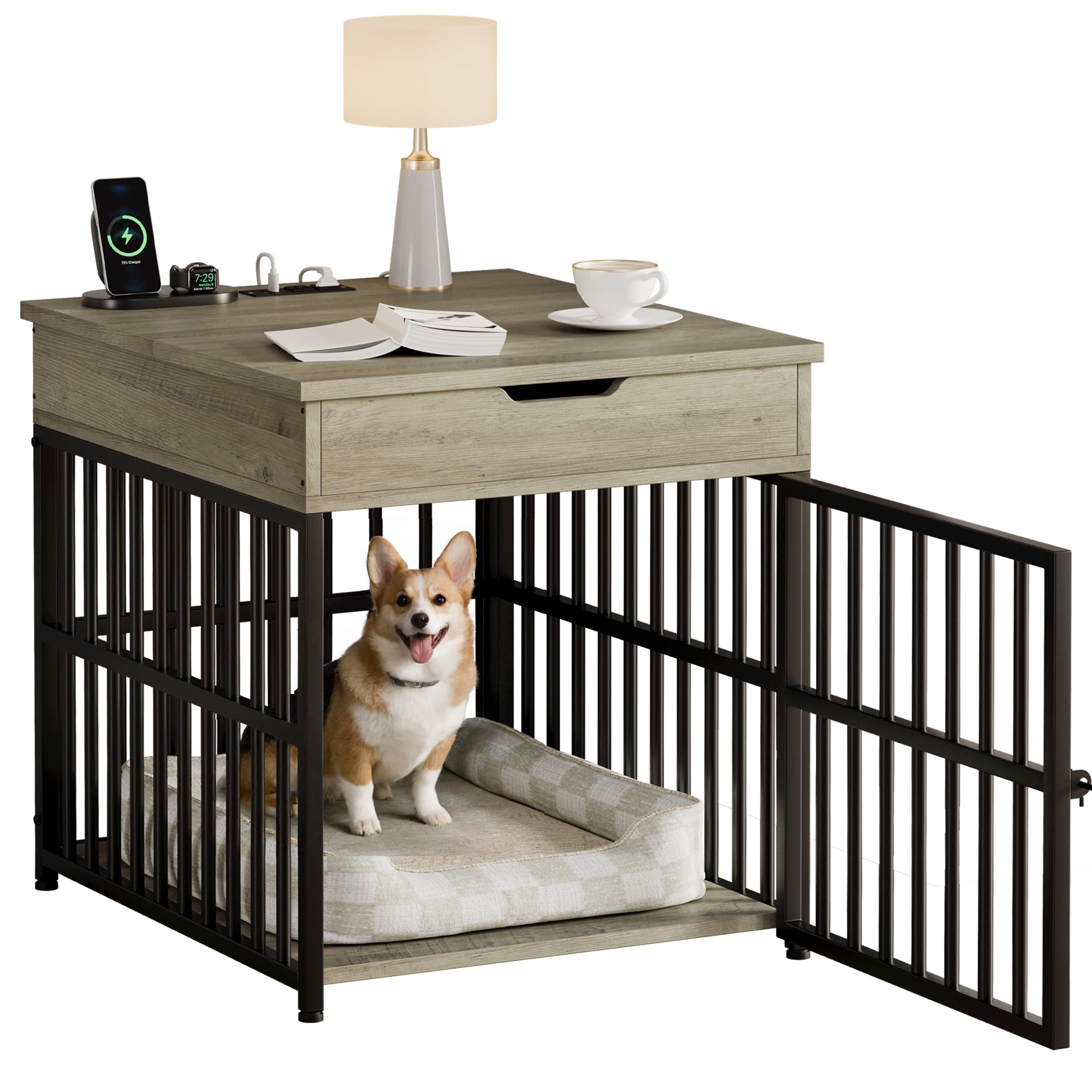 IRONCK dog crate indoor end table blends furniture style with crate function