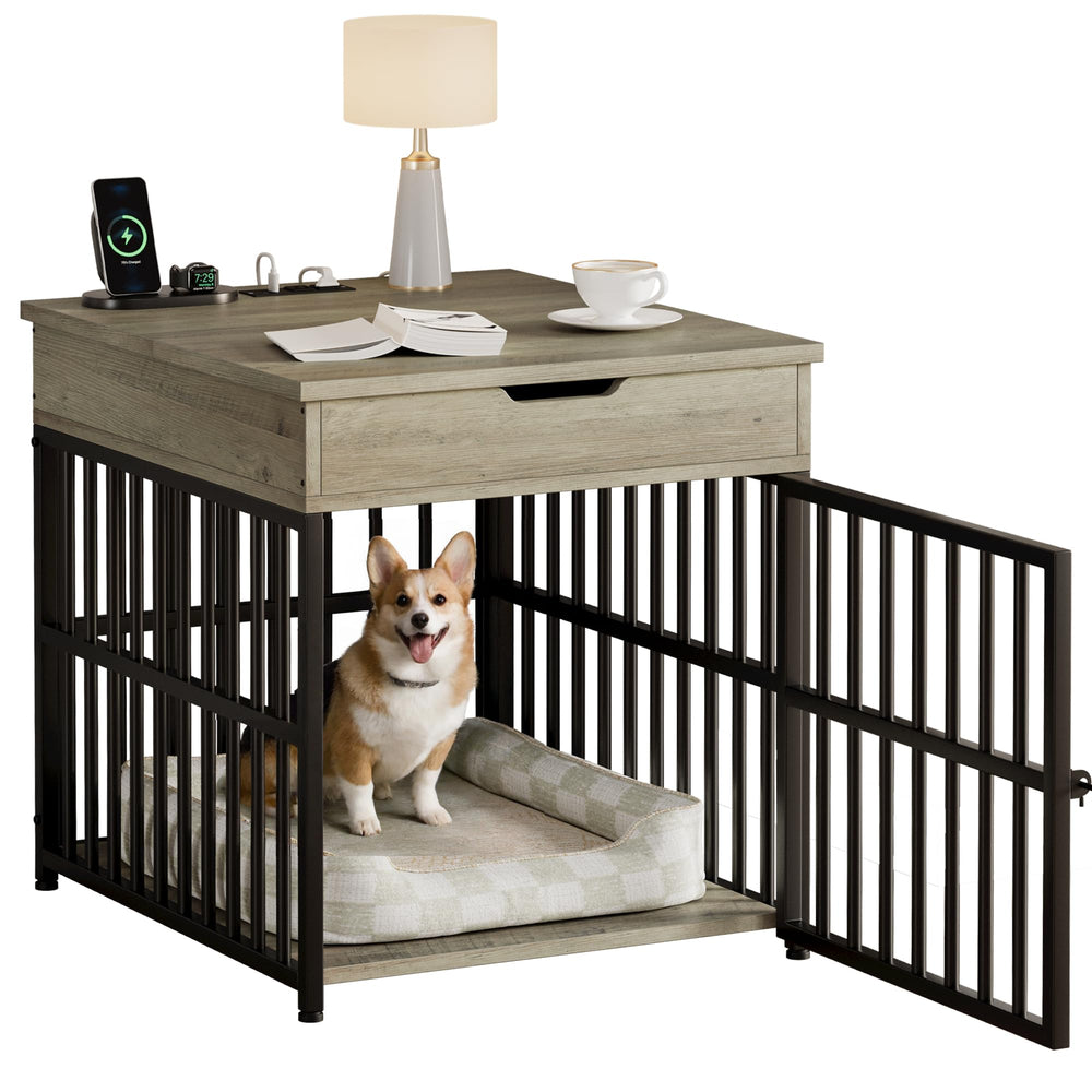 IRONCK dog crate indoor end table blends furniture style with crate function