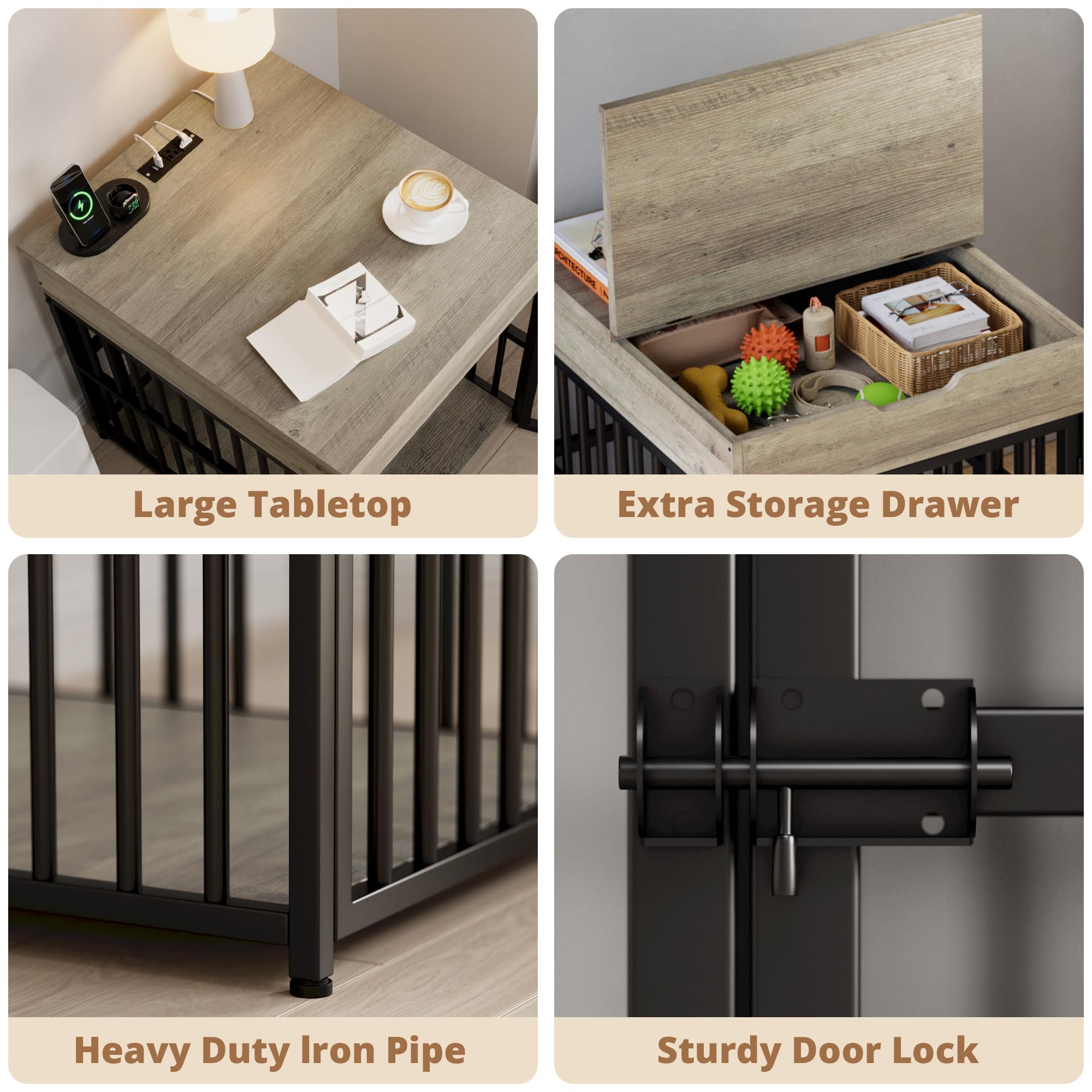 IRONCK dog crate interior space offers comfortable room for small dogs