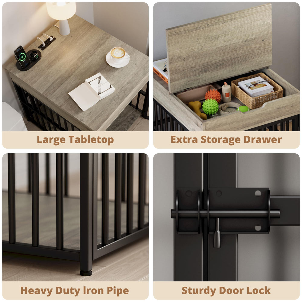 IRONCK dog crate interior space offers comfortable room for small dogs