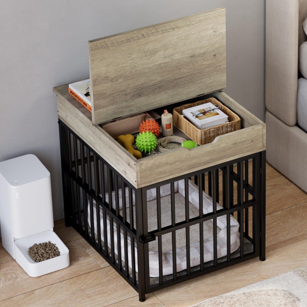 IRONCK dog crate steel-tube frame provides sturdy, chew-resistant support