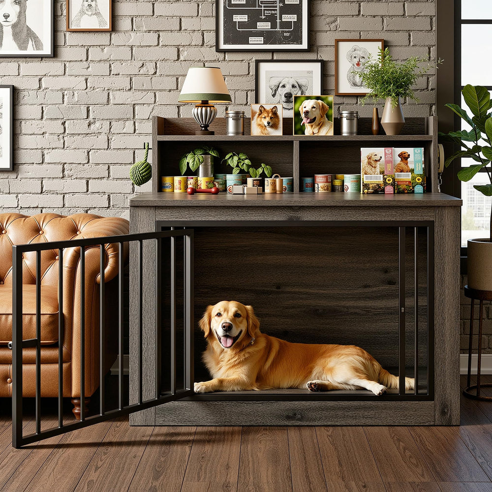 IRONCK extralarge dog crate furniture easy assembly with included tools