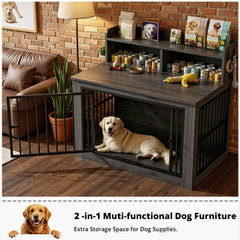 IRONCK extralarge dog crate furniture door area with four hooks