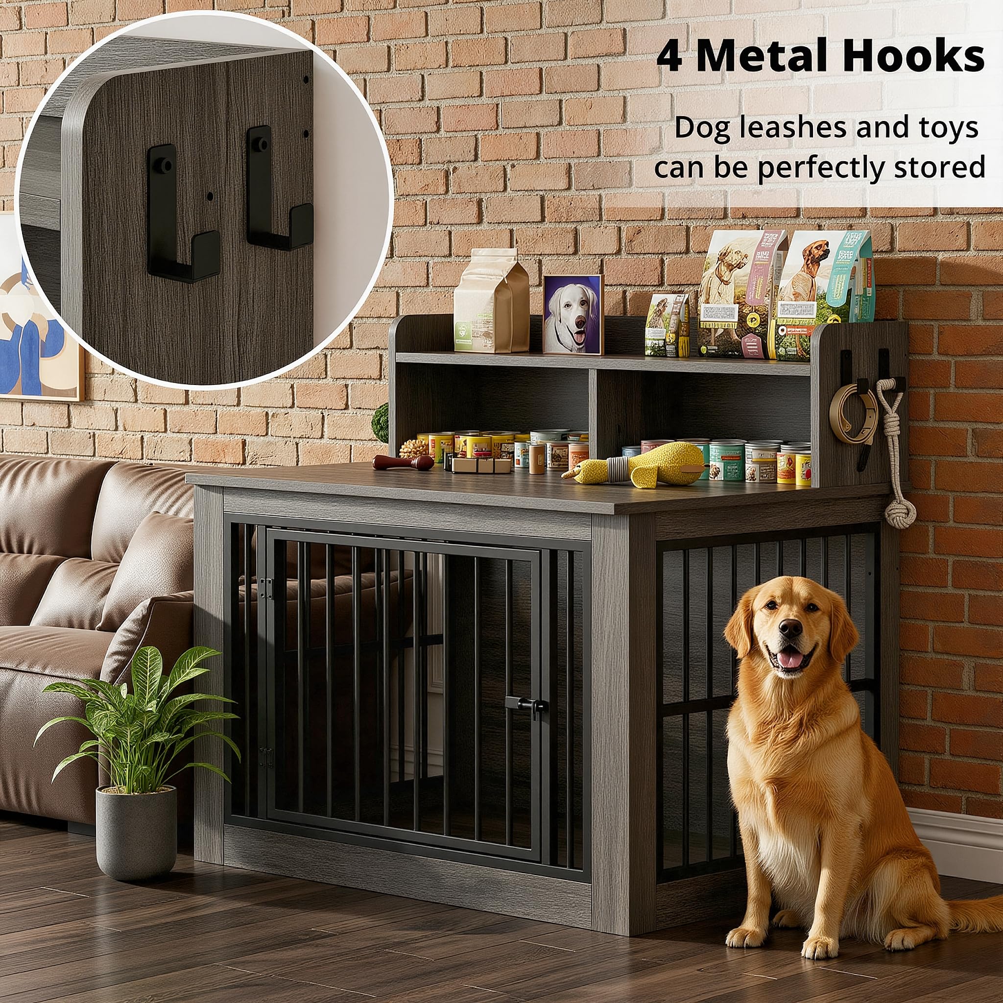 IRONCK extralarge dog crate furniture top surface used as table