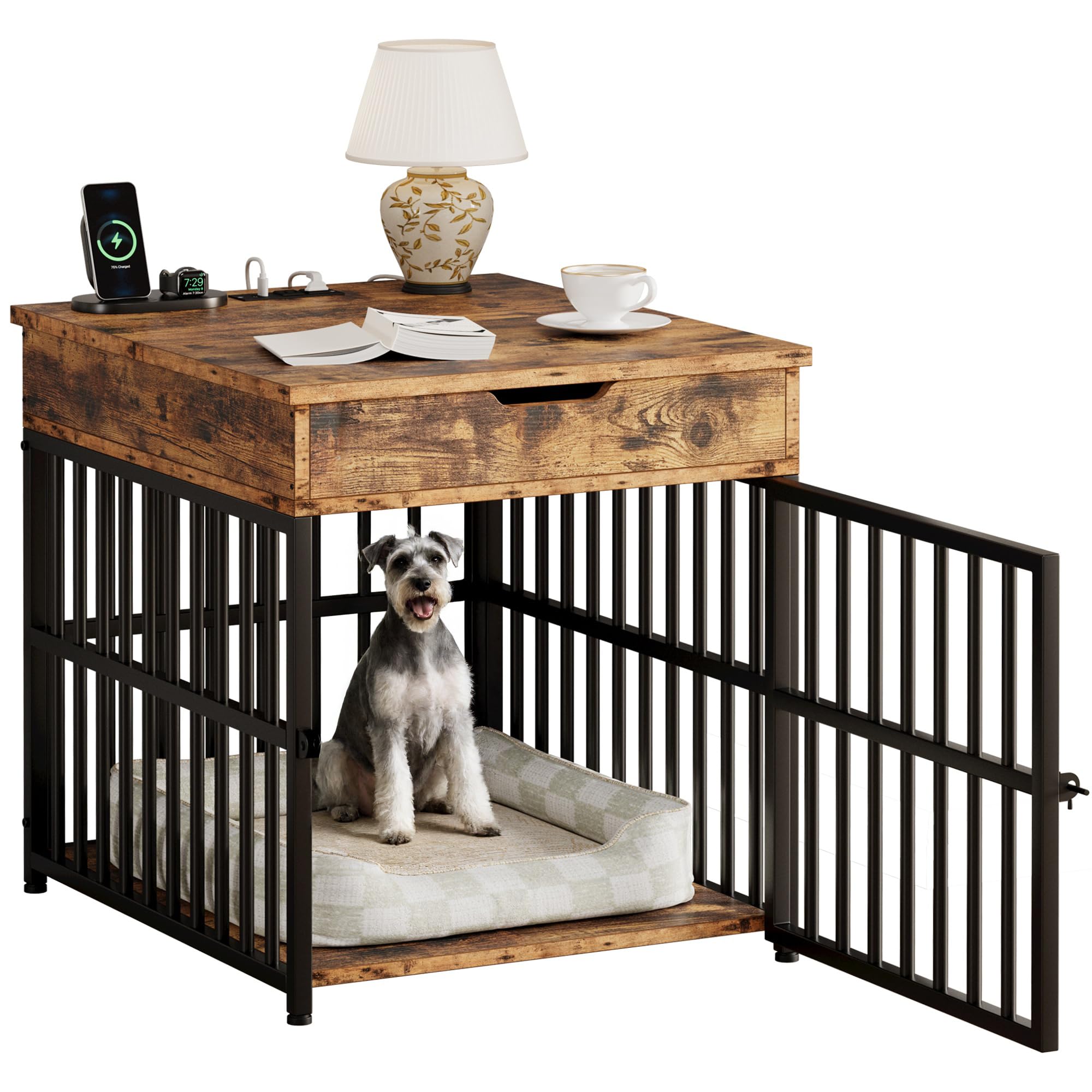 IRONCK flip-top drawer keeps toys and accessories neatly organized.