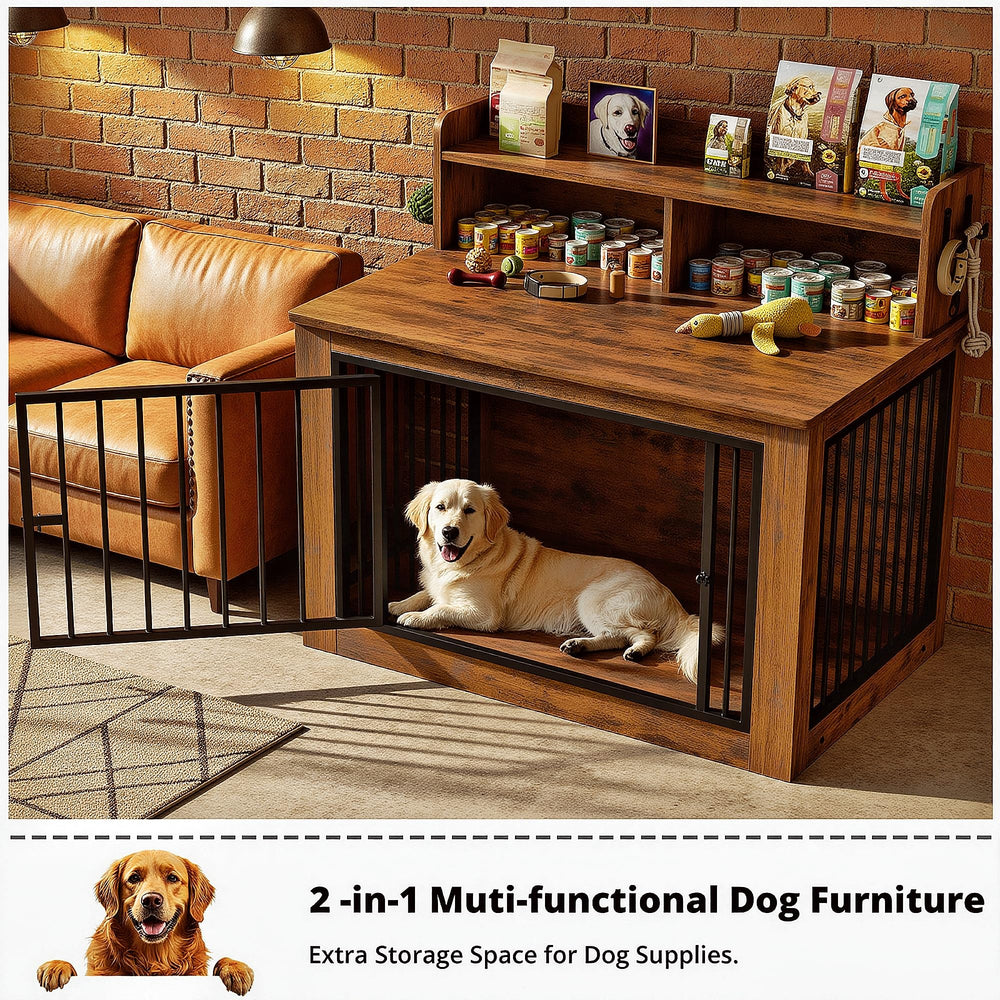 IRONCK furniture-style crate top table supporting decor and items