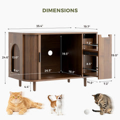IRONCK hidden cat house furniture as a brown side table for living spaces.