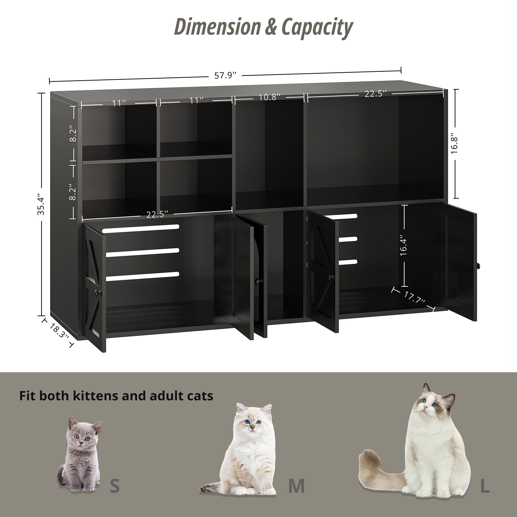 IRONCK hidden litter box with arch door offering privacy for your cat
