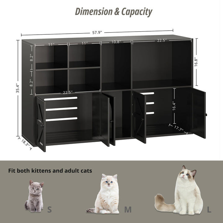IRONCK hidden litter box with arch door offering privacy for your cat