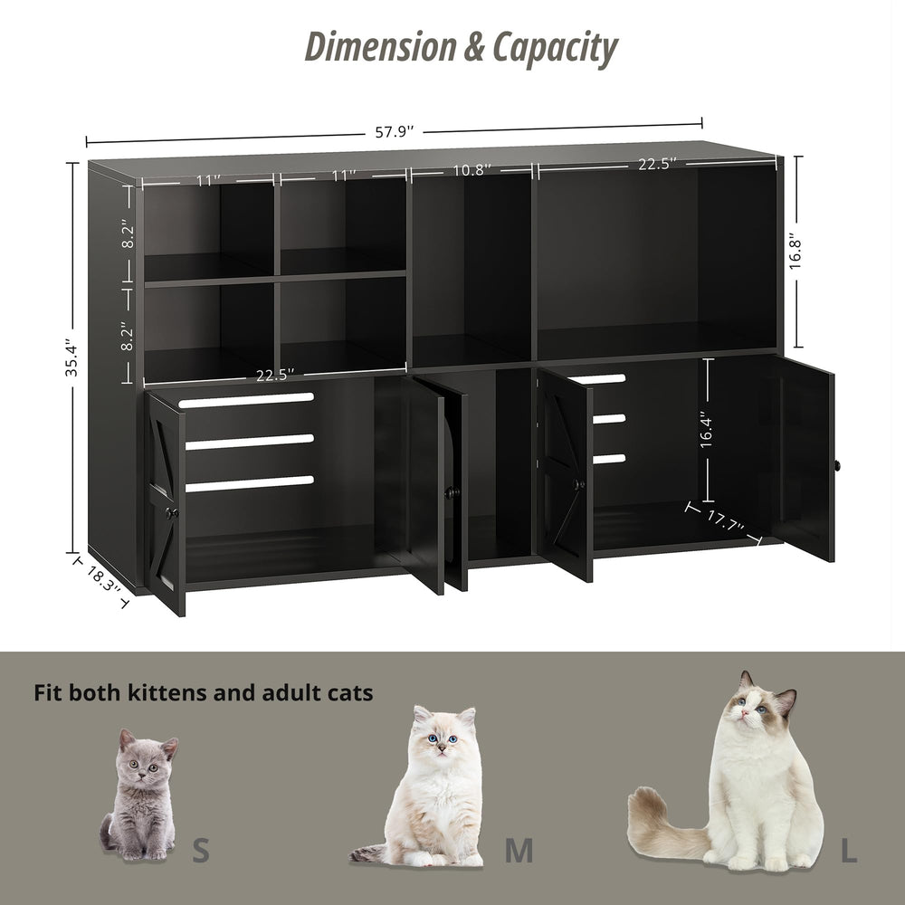 IRONCK hidden litter box with arch door offering privacy for your cat