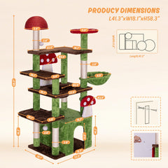 IRONCK mushroom cat tree anti-tip base for stable play