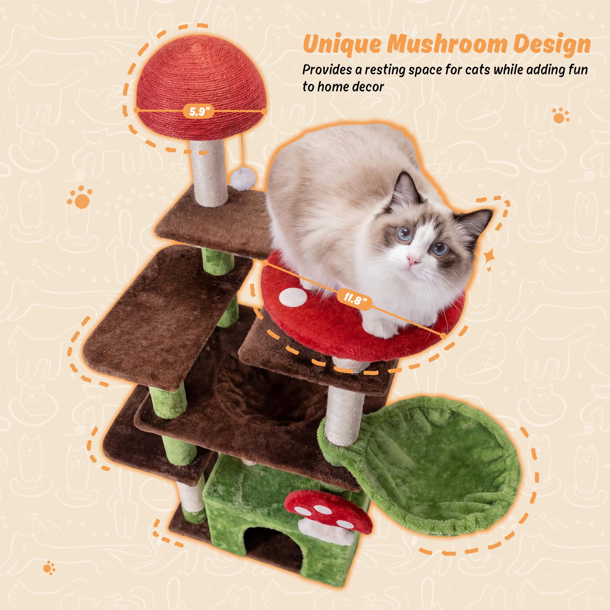 IRONCK plush cat condo provides a cozy hideaway