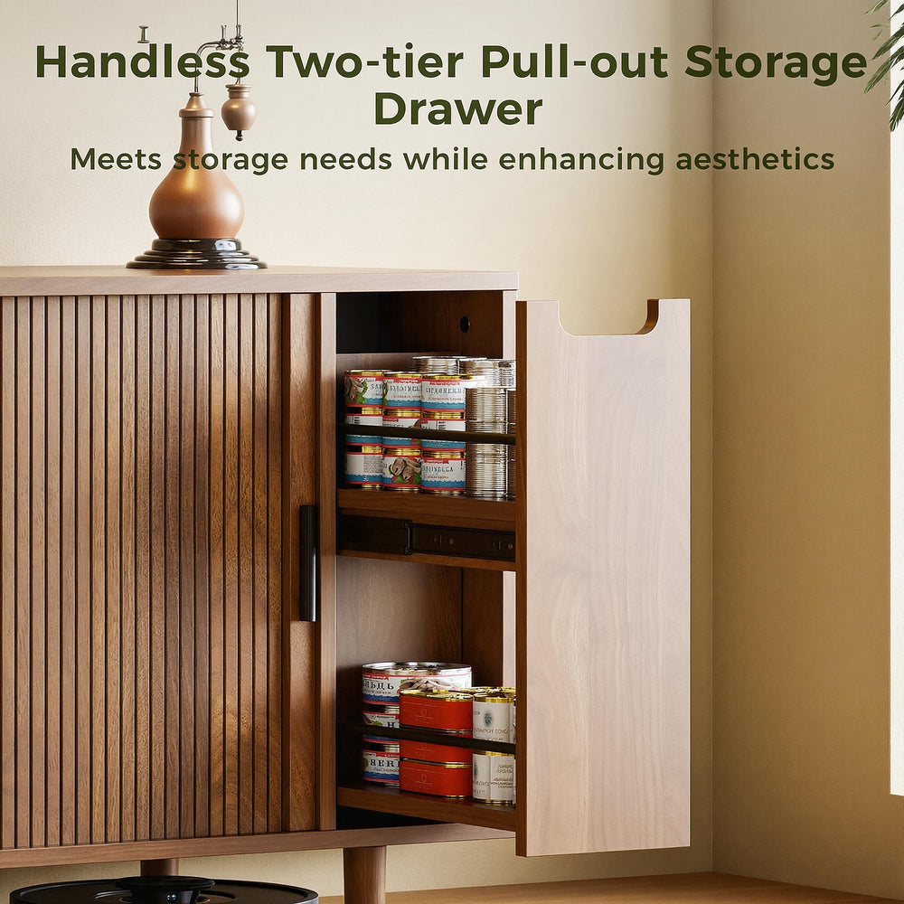 IRONCK dual-drawer storage keeps cat supplies neatly organized.