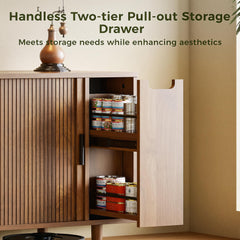 IRONCK dual-drawer storage keeps cat supplies neatly organized.