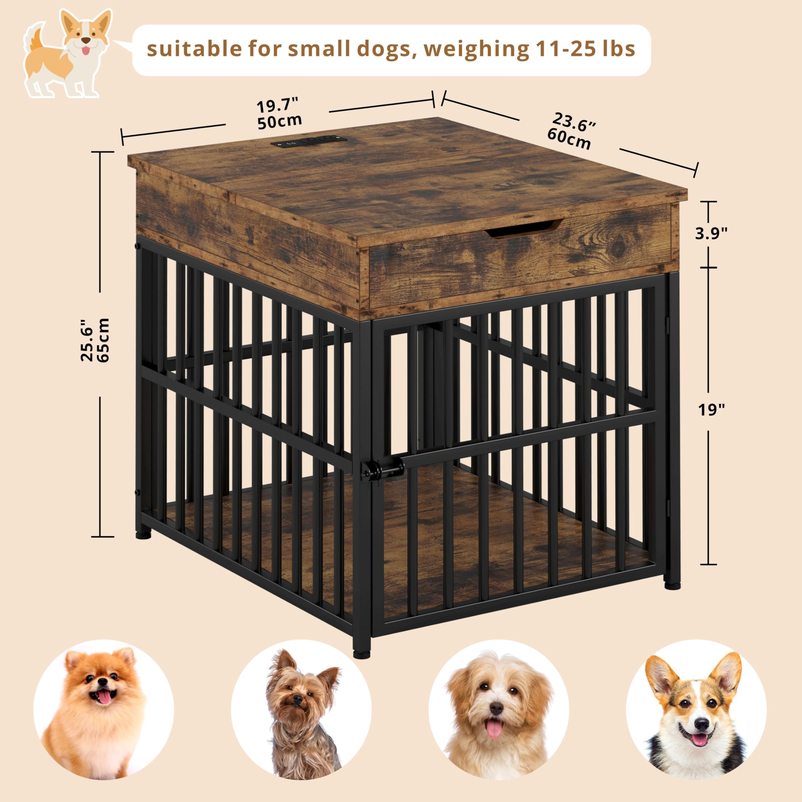 IRONCK wooden kennel provides sturdy housing for anxious or playful small dogs.
