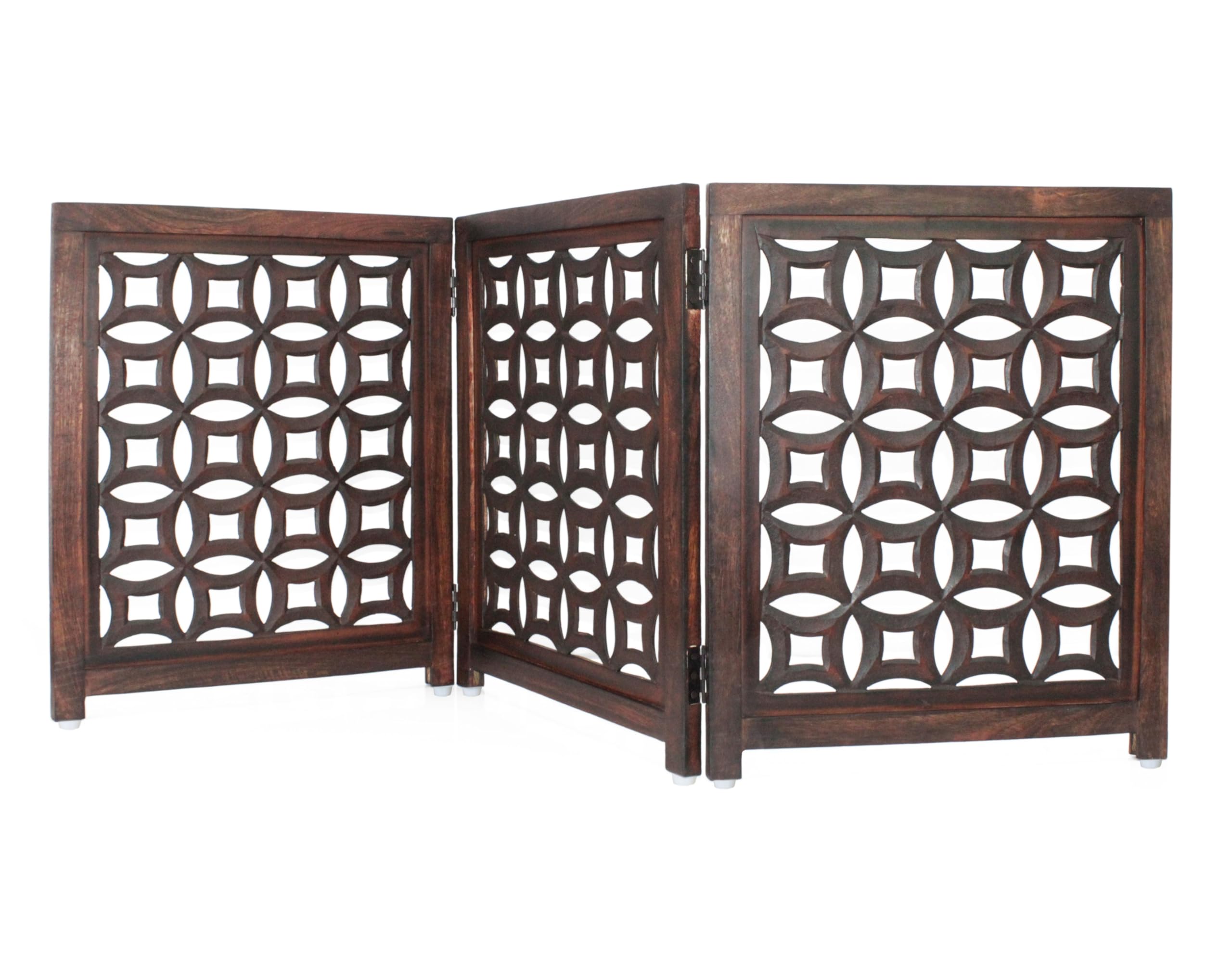 IRONGATE wooden foldable pet gate in open 60-inch span for doorways