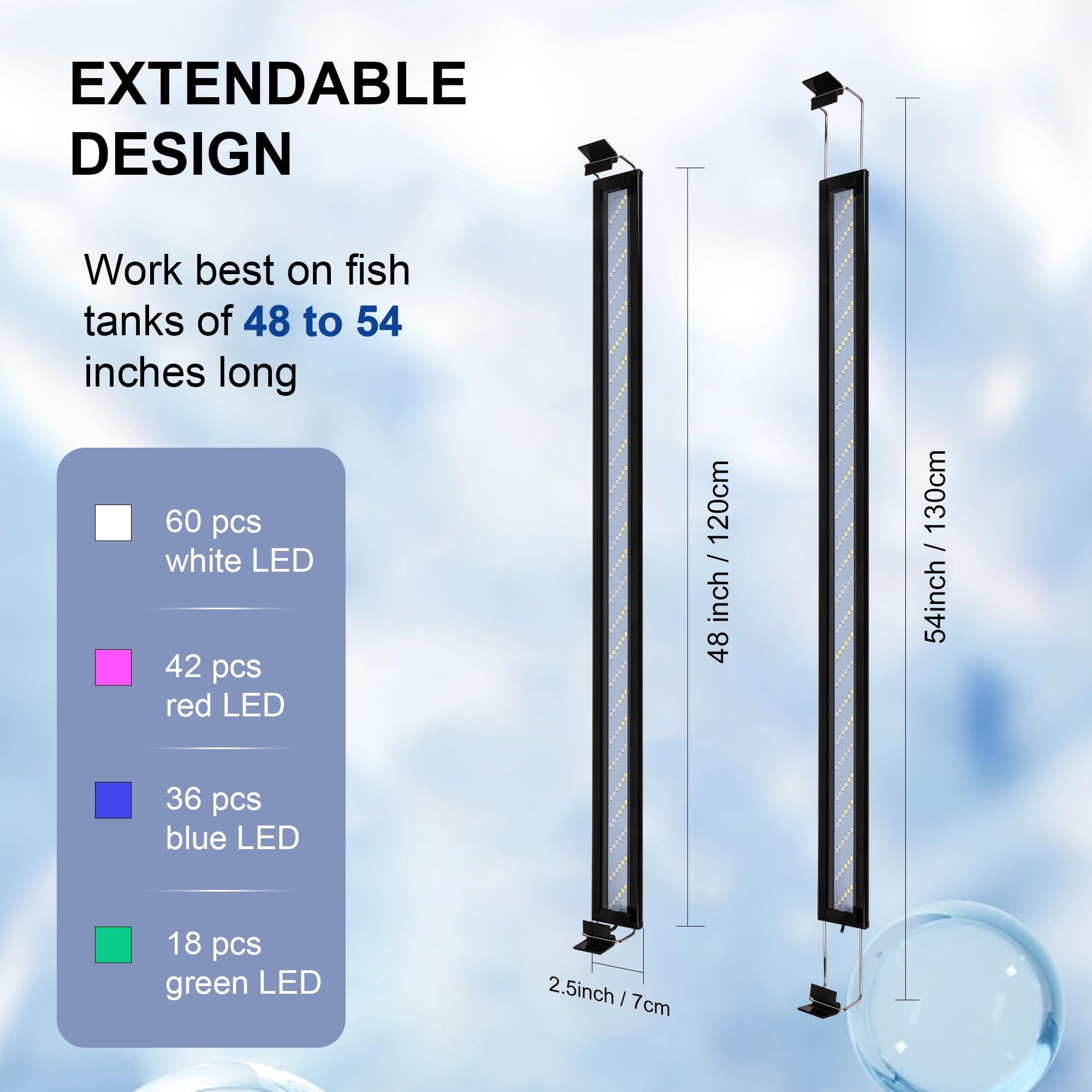IRQWY LED aquarium light brackets adjustable for versatile mounting